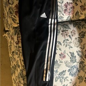 Adidas Black and White Joggers with Iconic Stripes